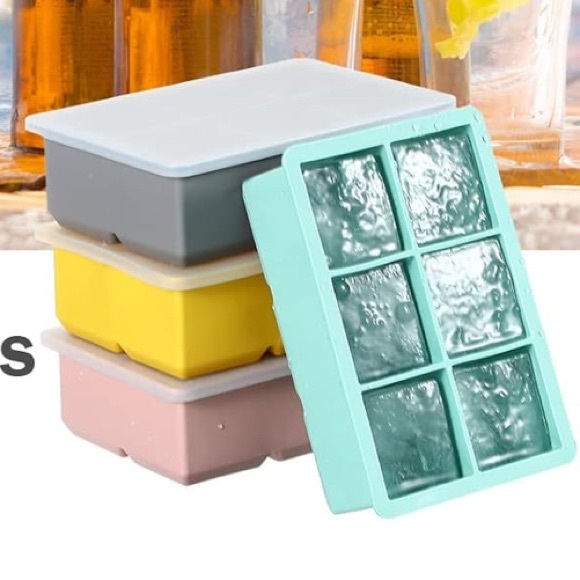 3 Pcs Large Ice Cube Molds Silicone Ice Cube Trays with Lid Easy Release - Picture 11 of 12